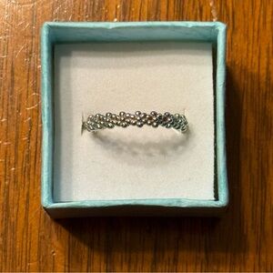 Silver Beaded Stackable Ring 925 sz 8
